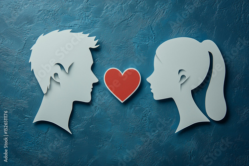 Felt Couple Holding a Heart Symbolizing Love, Emotional Support, and Mental Health Awareness in a Soft and Uplifting Visual
