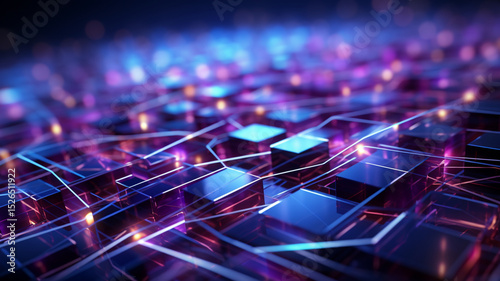 3d rendering of purple and blue abstract