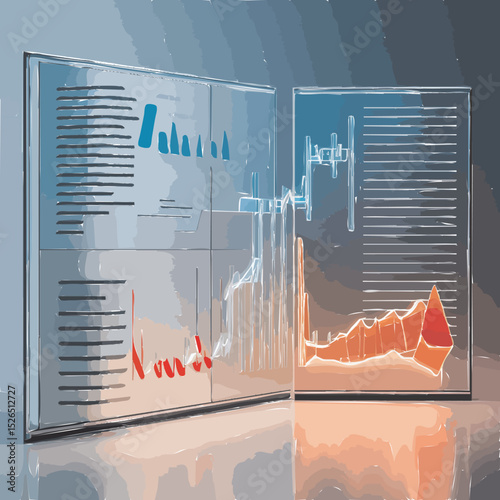 A digital dashboard showing AI energy predictions vs. real-time power demand graphs
