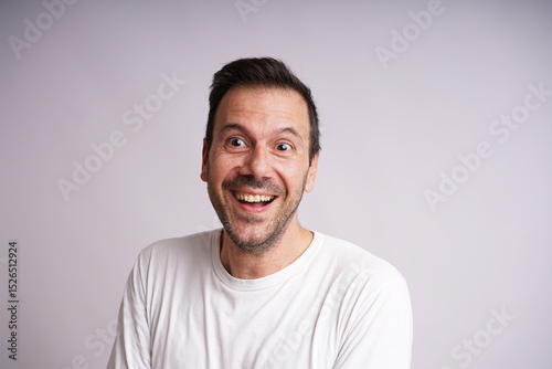 Male Model Showing Different Emotions on White Studio Background