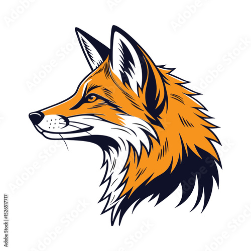 Cute cartoon red fox standing on white background vector illustration