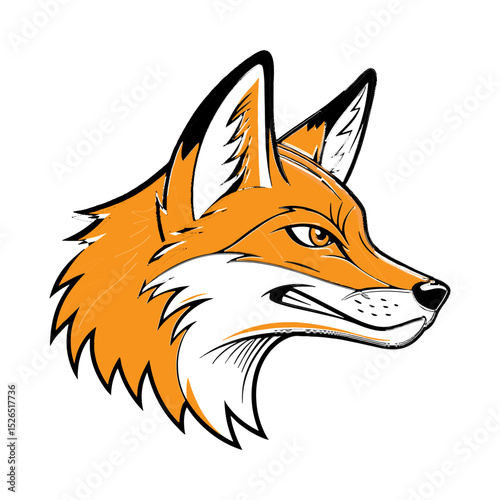 Cute red fox cartoon isolated on white background