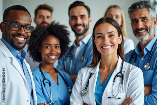 Collage of Diverse Medical Professionals Posing Together in Headshots