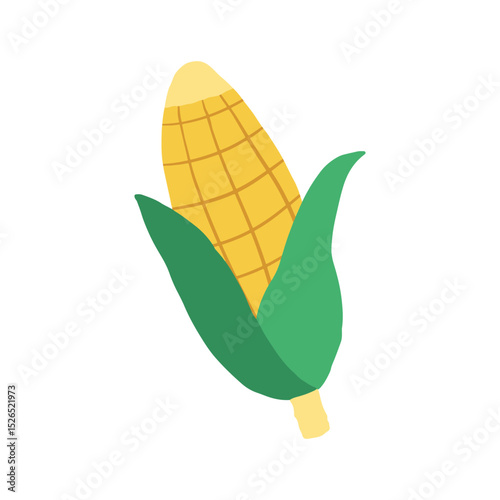 Cute corn hand drawing illustration. flat design style. colorful and editable vector
