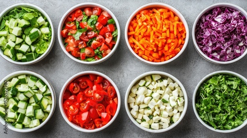 Wallpaper Mural A vibrant salad bar showcasing a variety of fresh colorful and healthy vegetable toppings for a nutritious and delicious meal The selection includes chopped and diced options of various greens Torontodigital.ca