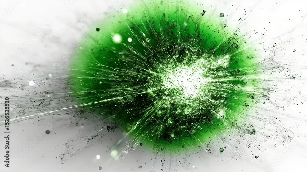 Abstract green explosion on a white background