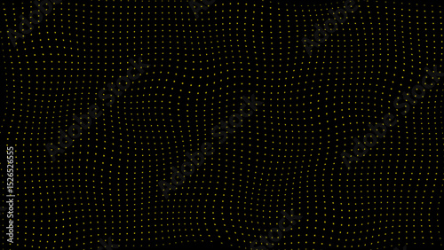 Wallpaper Mural simple hi-tech wiggly movement Yellow circular minimal dots on black background Torontodigital.ca