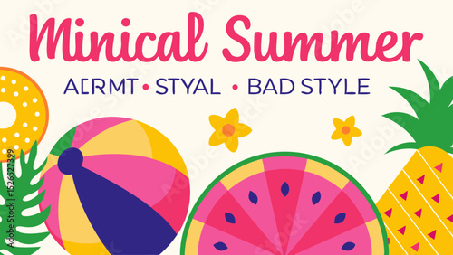 Minical Summer Fun with Beachy Vibes A Retro Summer Beach Party Invitation Featuring Fun Geometric