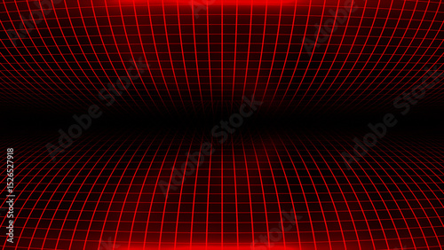 Hi-tech Red square pattern futuristic technology grid on black background