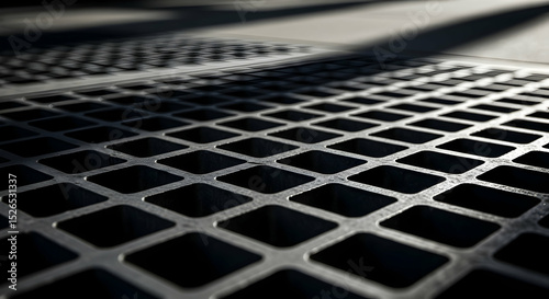Wallpaper Mural Metal Grid With Geometric Patterns And Shadow For Industrial Design Torontodigital.ca
