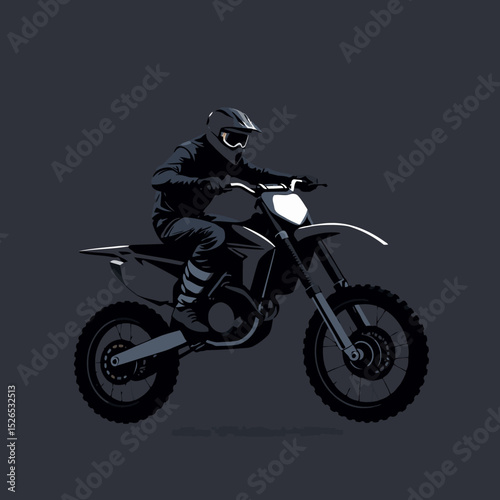 A motocross rider vector art illustration in warm autumn colors