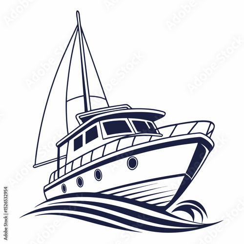 yacht vector illustration
