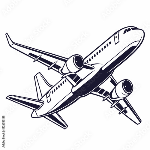 airplane on the white background