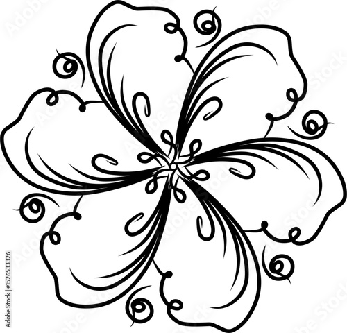Abstract floral lines,ethnic floral patterns