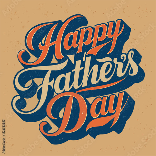 Retro Happy Father's Day Typography Design with Vintage Look