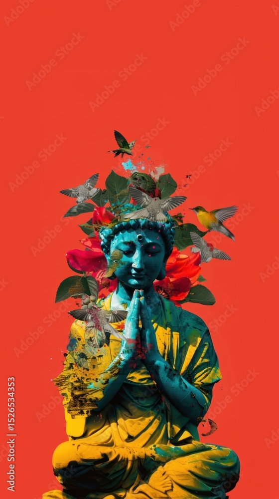 Fototapeta premium Art blossom worship person.
