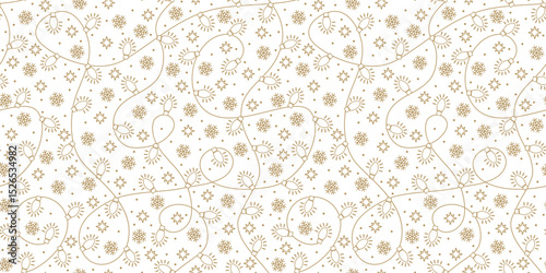 Seamless festive vector pattern Christmas lights on a white background. Ornament for gift wrapping paper, fabric, clothes, textile, surface textures, scrapbook.