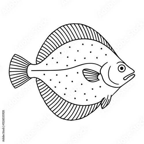flounder  vector realistic line icon on white background
Vector line icon animal, wildlife