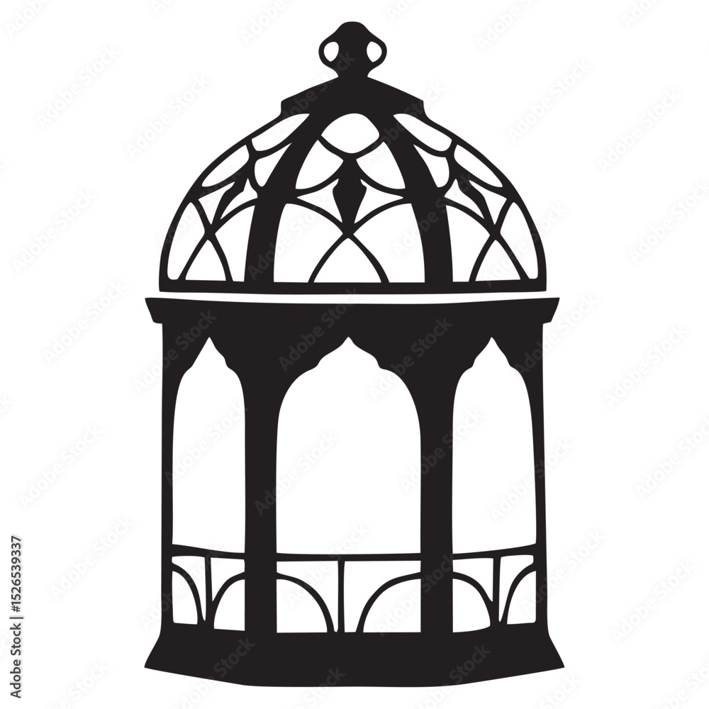 Fototapeta premium silhouette image of a lantern lamp
