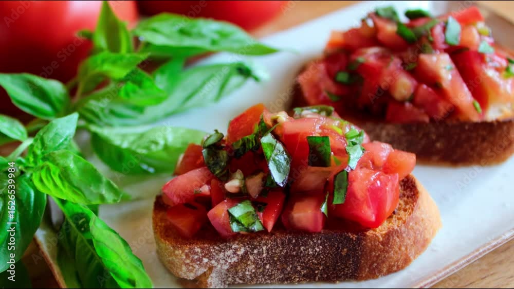 Delicious bruschetta with fresh ingredients. Delicious bruschetta with fresh ingredients.