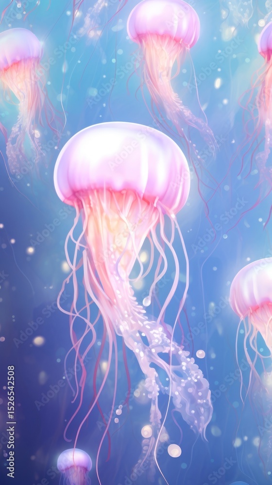 Naklejka premium Jellyfish animal invertebrate transparent.