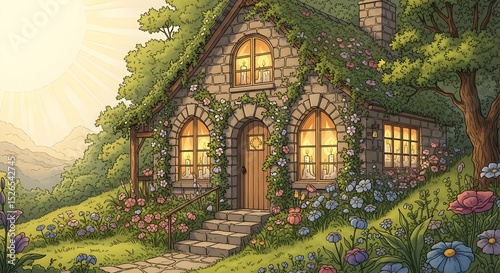 Enchanting Cottage Retreat Surrounded by Lush Gardens and Serene Landscape