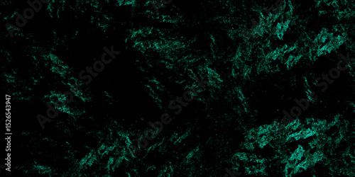 Dark grunge green concrete. Dark grunge texture with glowing green fractal pattern watercolor design art.  Green dust overlay particle abstract grunge texture on dark background.