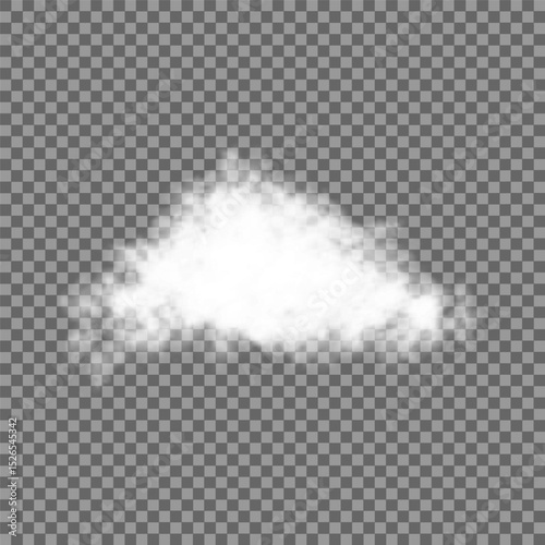 White realistic isolated steam or cloud on transparent background. Cloud, nature sky or food smoke symbol. Weather element or pattern art. Cloud texture, fire smoke wave, foggy nature. Cloud png
