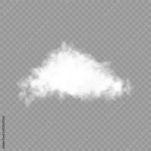 White realistic isolated steam or cloud on transparent background. Cloud, nature sky or food smoke symbol. Weather element or pattern art. Cloud texture, fire smoke wave, foggy nature. Cloud png