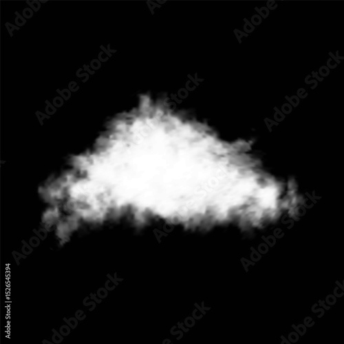 White realistic isolated steam or cloud on transparent background. Cloud, nature sky or food smoke symbol. Weather element or pattern art. Cloud texture, fire smoke wave, foggy nature. Cloud png