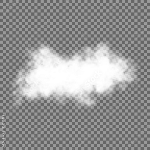 White realistic isolated steam or cloud on transparent background. Cloud, nature sky or food smoke symbol. Weather element or pattern art. Cloud texture, fire smoke wave, foggy nature. Cloud png