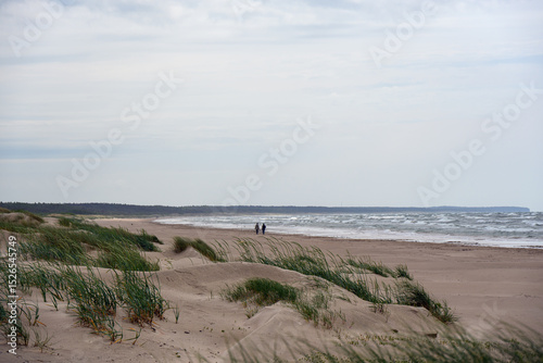 Fototapeta Naklejka Na Ścianę i Meble -  Gray day by Baltic sea, Liepaja, Latvia.