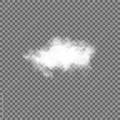 White realistic isolated steam or cloud on transparent background. Cloud, nature sky or food smoke symbol. Weather element or pattern art. Cloud texture, fire smoke wave, foggy nature. Cloud png