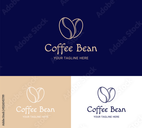 Coffee Logo Beans Vector Premium