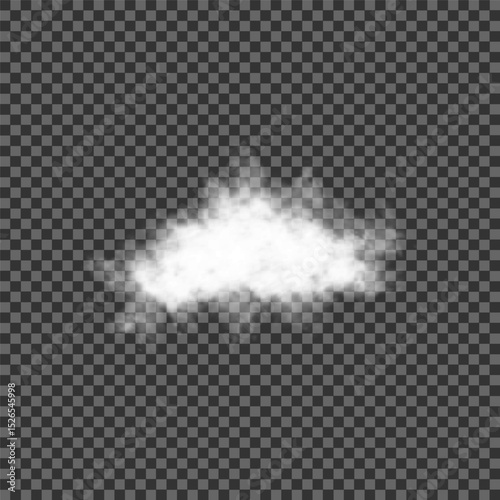 White realistic isolated steam or cloud on transparent background. Cloud, nature sky or food smoke symbol. Weather element or pattern art. Cloud texture, fire smoke wave, foggy nature. Cloud png