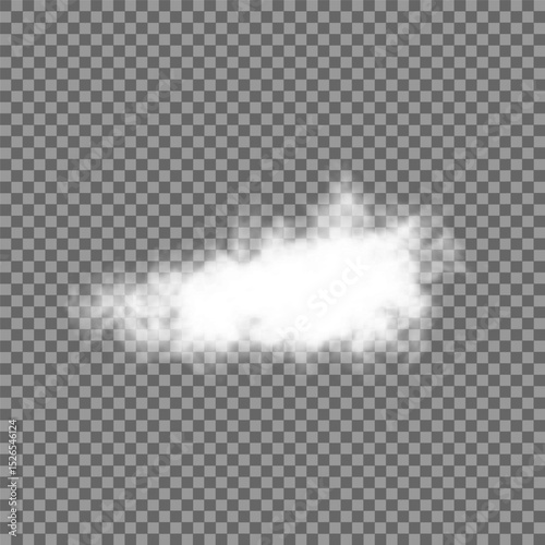 White realistic isolated steam or cloud on transparent background. Cloud, nature sky or food smoke symbol. Weather element or pattern art. Cloud texture, fire smoke wave, foggy nature. Cloud png