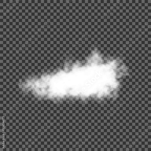 White realistic isolated steam or cloud on transparent background. Cloud, nature sky or food smoke symbol. Weather element or pattern art. Cloud texture, fire smoke wave, foggy nature. Cloud png