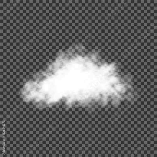 White realistic isolated steam or cloud on transparent background. Cloud, nature sky or food smoke symbol. Weather element or pattern art. Cloud texture, fire smoke wave, foggy nature. Cloud png
