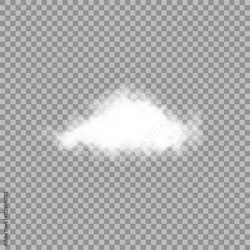 White realistic isolated steam or cloud on transparent background. Cloud, nature sky or food smoke symbol. Weather element or pattern art. Cloud texture, fire smoke wave, foggy nature. Cloud png