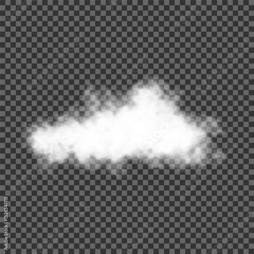 White realistic isolated steam or cloud on transparent background. Cloud, nature sky or food smoke symbol. Weather element or pattern art. Cloud texture, fire smoke wave, foggy nature. Cloud png