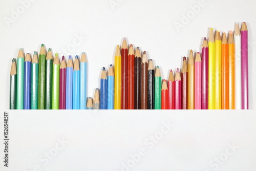 Color pencils isolated on white background.
