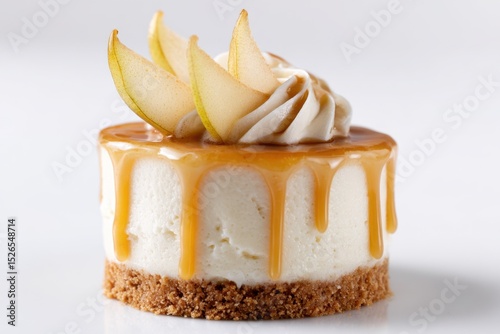 Delicious pear cheesecake with caramel drizzle dessert presentation ideas