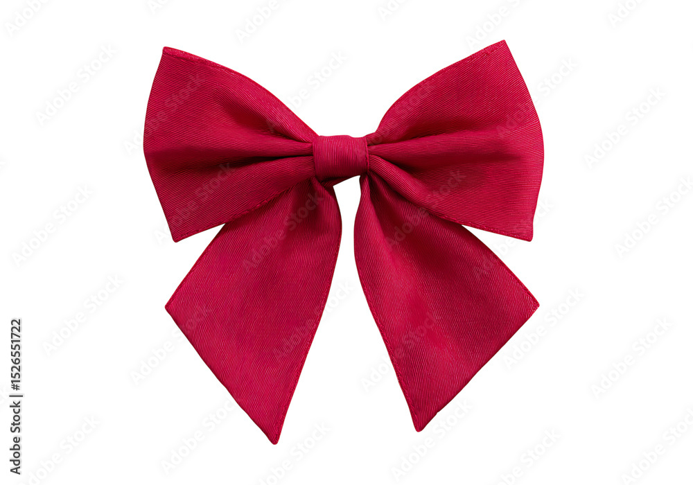 Fototapeta premium Elegant crimson red bow isolated on black background perfect for gift wrapping or holiday decorations, On Transparent Background