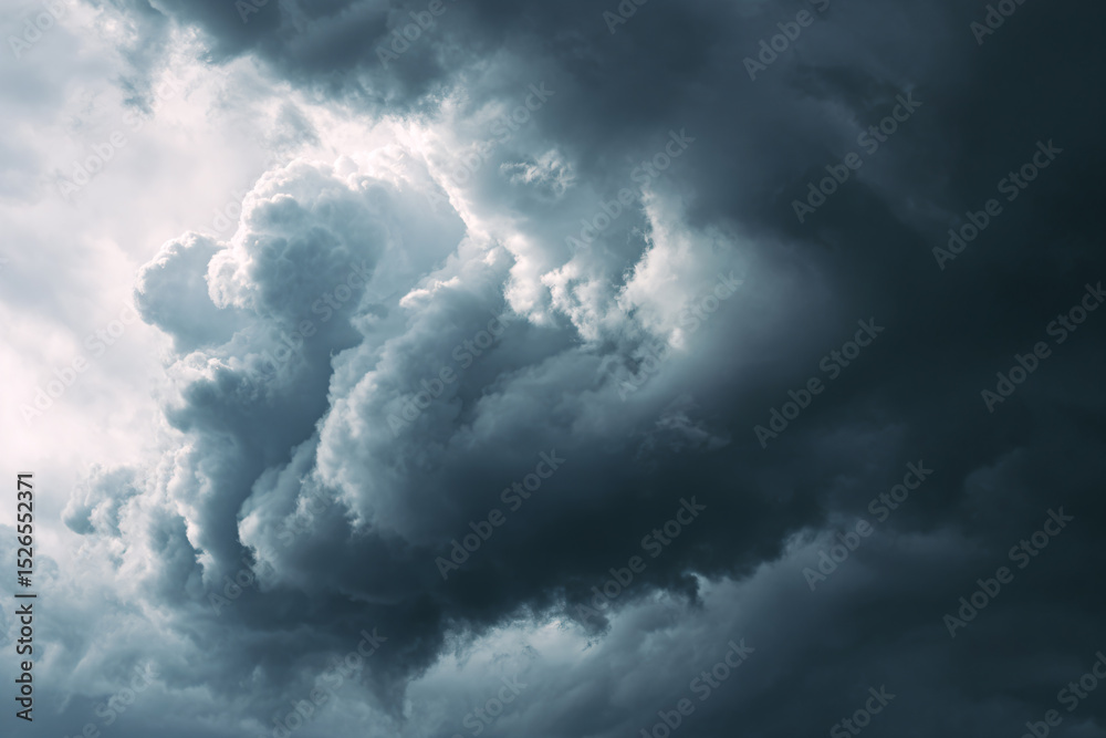 Fototapeta premium a plane flying through a cloudy sky with a jet