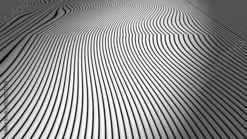 Abstract animation background with smooth, wavy lines in shades of gray. Creative design features  modern, minimalist aesthetic background