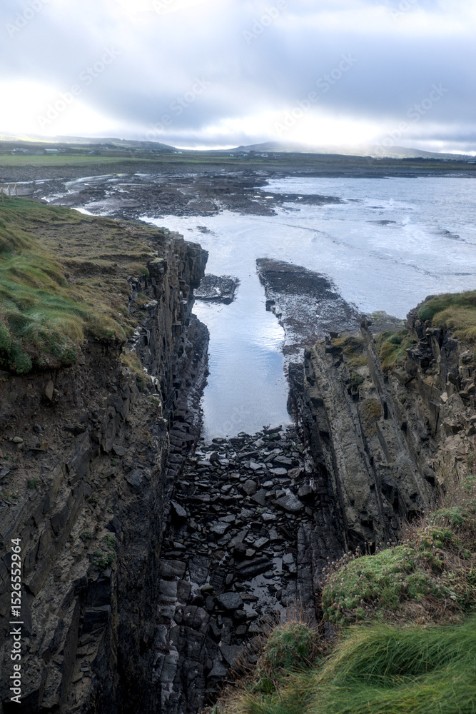 Fototapeta premium Downpatrick Head with the Atlantic Ocean Co. Mayo, Connacht province, Ireland.