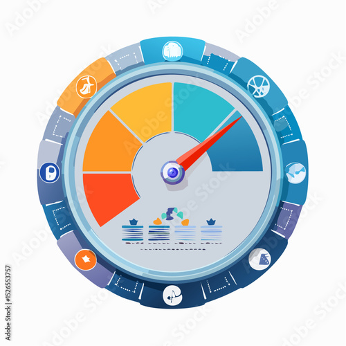 vector illustration of a speedometer