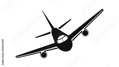 Isolated toy model airplane on white background ready for flight silhouette vector icon illustration