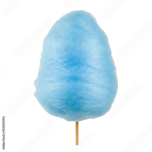 blue cotton candy isolated on transparent background