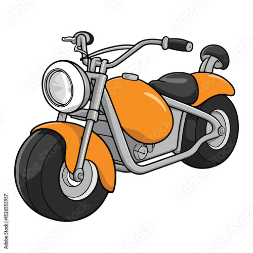 Cute Scooter and Motorcycle Icons in Flat Vector Style